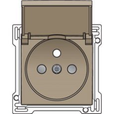 NIK123-66603 Afwerkset klapdeksel voor standaard stopcontact Bronze